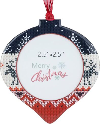 3PCS Christmas Tree Ornaments Set Picture Frame Ornament Holiday Keepsake Gift Home Decor Christmas Decorations Xmas Gifts Pendant with 2" Photo Frame Insert (Snowman Set 2024) in Kuwait