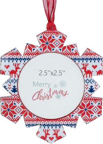 3PCS Christmas Tree Ornaments Set Picture Frame Ornament Holiday Keepsake Gift Home Decor Christmas Decorations Xmas Gifts Pendant with 2" Photo Frame Insert (Snowman Set 2024) in Kuwait