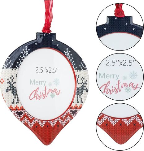 3PCS Christmas Tree Ornaments Set Picture Frame Ornament Holiday Keepsake Gift Home Decor Christmas Decorations Xmas Gifts Pendant with 2" Photo Frame Insert (Snowman Set 2024) in Kuwait
