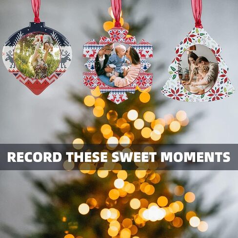 3PCS Christmas Tree Ornaments Set Picture Frame Ornament Holiday Keepsake Gift Home Decor Christmas Decorations Xmas Gifts Pendant with 2" Photo Frame Insert (Snowman Set 2024) in Kuwait