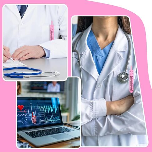 فرجار EKG مع فرجار مقسم مسطرة أداة قياس فرجار لأدوات قياس تخطيط القلب الكهربائي للتمريض والأطباء (وردي) in Saudi Arabia