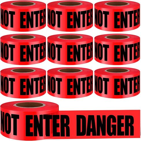Treela 10 Rolls 3 Inch x 2000 ft Yellow Caution Tapes Bulk, Waterproof Barricade Tapes, Safety Warning Tapes, Resistant Construction Caution Tape Roll for Danger Hazardous Areas Party Decor in Saudi Arabia
