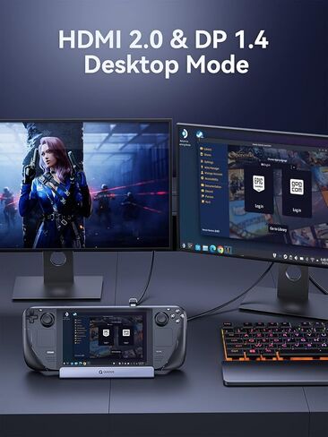 Docking Staion for Steam Deck, QUUGE 6 in 1 Steam Deck Dock Support HDMI 2.0 4K60Hz Output, 1 * 1000Mb Ethernet Port, 3*USB-A 3.0, 1*PD 100W Charging Steam Deck Hub Compatible with Valve Steam Deck in Saudi Arabia