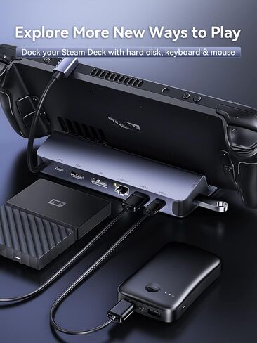 Docking Staion for Steam Deck, QUUGE 6 in 1 Steam Deck Dock Support HDMI 2.0 4K60Hz Output, 1 * 1000Mb Ethernet Port, 3*USB-A 3.0, 1*PD 100W Charging Steam Deck Hub Compatible with Valve Steam Deck in Saudi Arabia