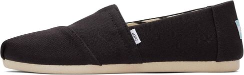 TOMS Women's Alpargata Loafer Flat, Black/Black Wide Recycled Cotton Canvas, 12 in Saudi Arabia