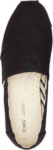 TOMS Women's Alpargata Loafer Flat, Black/Black Wide Recycled Cotton Canvas, 12 in Saudi Arabia