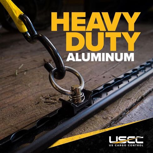 US Cargo Control L Track Tie Down System, Includes (4) 4 Foot Black Anodized Aluminum L-Track and (4) Black Single Stud O-Ring Fittings, Versatile Trailer Tie Down System for Trailers and Truck Beds in Kuwait