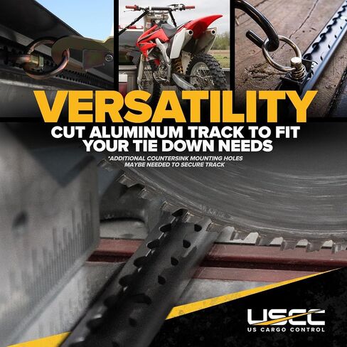 US Cargo Control L Track Tie Down System, Includes (4) 4 Foot Black Anodized Aluminum L-Track and (4) Black Single Stud O-Ring Fittings, Versatile Trailer Tie Down System for Trailers and Truck Beds in Kuwait