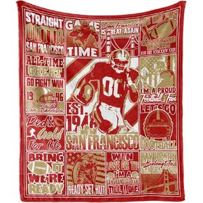 Seattle Football Blanket Gifts, Football Style Throw Blanket for Football Fans, Super Soft Cozy Football Flannel Blanket for Bedroom Living Room 60"x50"