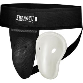Groin Protector Cup Kickboxing Boxing Muaythai MMA Groin Guard, Jockstrap Karate Training, BJJ Protection, Soccer, Basketball Removable TPE Cup with Silicone Cushioning