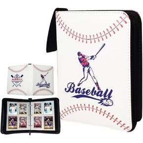 Trading Card Collection Binder 4 Pocket, 400 Pockets Zip Card Binder Album, Card Holder Binder with Removable 50 Sleeves, Card Folder for MTG, TCG, Yugioh Cards, Sports Cards (Black)