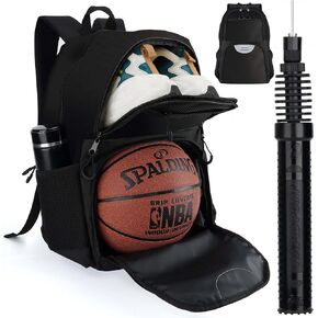 Soccer & Basketball Sports Bag with Ball Pump - Basketball Backpack with Separate Ball & Shoes Holder Compartment, Soccer Basketball Football & Volleyball Bag with Large Capacity