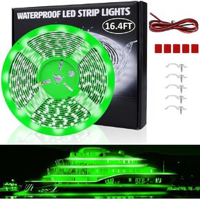 LED Boat Lights 32.8ft (2 Rolls of 16.4ft), LED Boat Strip Lights, Waterproof Boat Interior Light, Pontoon, Bass Boat, Kayak, Jon Boat, Cabin, Deck, Boat Navigation Lights(Red)
