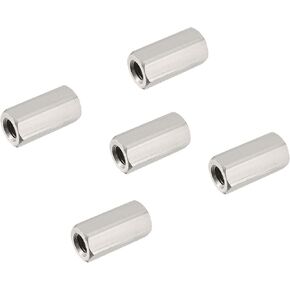 2PCS M10 X 1.5-Pitch 45mm Length 304 Stainless Steel Metric Hex Coupling Nut