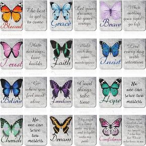 12 Pieces Butterfly Magnetic Bookmarks Inspirational Quotes Magnetic Bookmarks Magnet Page Markers Assorted Book Markers Set for Students Teachers School Home Office Supplies