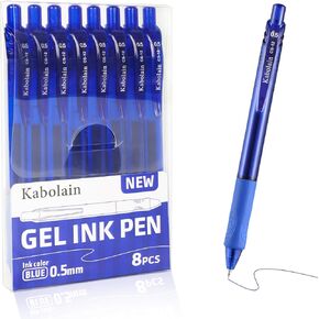 Kabolain 12 Pack Gel Ink Pens, 0.5mm Retractable Ballpoint Pens(Black/Blue/Red), Fine Point Smooth Pens with Soft Grip, Office Pens School Supplies for Writing Men/Teacher