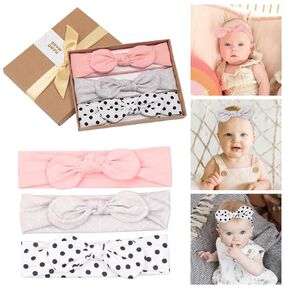 8 Pcs Baby Girl Headband Stretchy Bows Headbands Knot Hairbands Bow Handmade Soft Headband with Bow Newborns Infants Toddlers Baby Headband for Baby Girl Hair Accessories