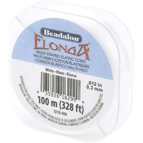 Beadalon Elonga Stretch Material, Black, Brown, Grey, Clear