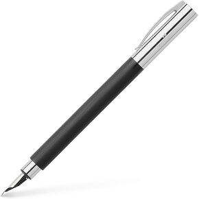 Faber-Castell Ambition 148140 Fountain Pen Stainless Resin Nib Size M Includes Gift Packaging Barrel Colour Black/Silver