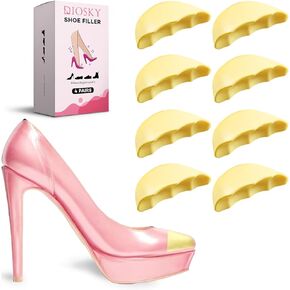 Shoe Filler for Too Big Shoes Fits Women & Men Shoes, Shoe Inserts to Make Shoes Smaller and Fit Tighter, Toe Inserts for Loose Shoes Size Reducer (Grey)