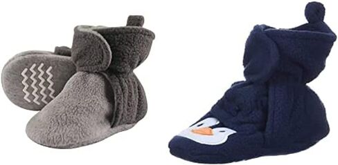 Hudson Baby Girl Cozy Fleece Booties 2-Pack, Modern Bunny Yellow Duck, 0-6 Months in Saudi Arabia