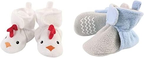 Hudson Baby Girl Cozy Fleece Booties 2-Pack, Modern Bunny Yellow Duck, 0-6 Months in Saudi Arabia