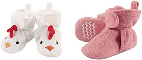 Hudson Baby Girl Cozy Fleece Booties 2-Pack, Modern Bunny Yellow Duck, 0-6 Months in Saudi Arabia