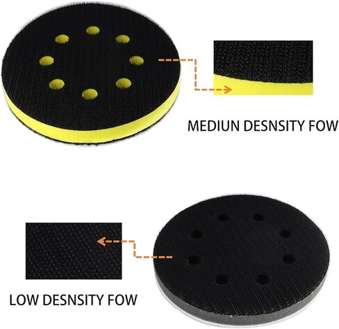 2PCS 5 Inch 8 Holes Soft & High Foam Interface Pad, Orbital Sander Foam Pad 5 inch, Hook and Loop 5 Inch Sponge Cushion Buffer Backing Pad for Orbital Sander (2pcs of Set) in Saudi Arabia