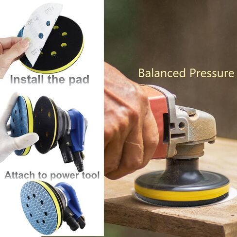 2PCS 5 Inch 8 Holes Soft & High Foam Interface Pad, Orbital Sander Foam Pad 5 inch, Hook and Loop 5 Inch Sponge Cushion Buffer Backing Pad for Orbital Sander (2pcs of Set) in Saudi Arabia