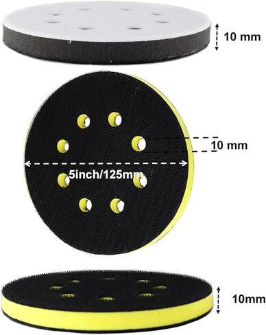 2PCS 5 Inch 8 Holes Soft & High Foam Interface Pad, Orbital Sander Foam Pad 5 inch, Hook and Loop 5 Inch Sponge Cushion Buffer Backing Pad for Orbital Sander (2pcs of Set) in Saudi Arabia