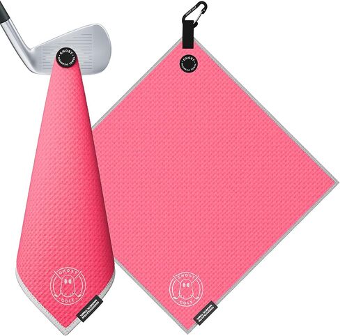 Ghost Golf Magnetic Towel (Greenside) - Premium Ultra-Absorbent Microfiber Golf Towel with Magnet for Golf Carts or Clubs - 18" x 18" Golfing Gear - Waffle Weave Pattern (Green) in Saudi Arabia