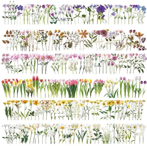 ELANE 240 Pcs Flower Stickers for Scrapbooking Vintage Scrapbook Stickers,Vintage Flower Stickers for Planners Scrapbook Laptops Diary Decoration in Saudi Arabia