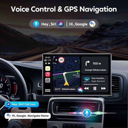 Portable 10.26" Wireless CarPlay & Android Auto Screen for Car - Voice Control, GPS Navigation, Bluetooth,AUX,HD Touchscreen, AirPlay, Car Stereo，Four Sounding Ways in Saudi Arabia