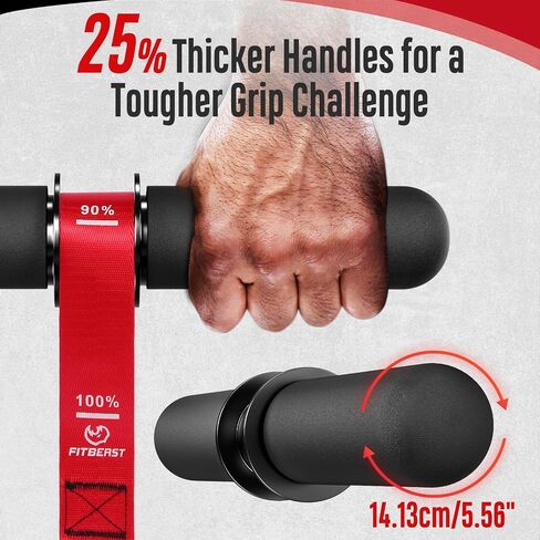 FitBeast Forearm Strengthener & Wrist Roller with Thickened Handle, Forearm Exerciser with Adjustable Nylon Strap, 220lbs Capacity - Ideal for Wrist, Forearm, Grip, and Arm Workouts, Grip Strength Trainer in Saudi Arabia