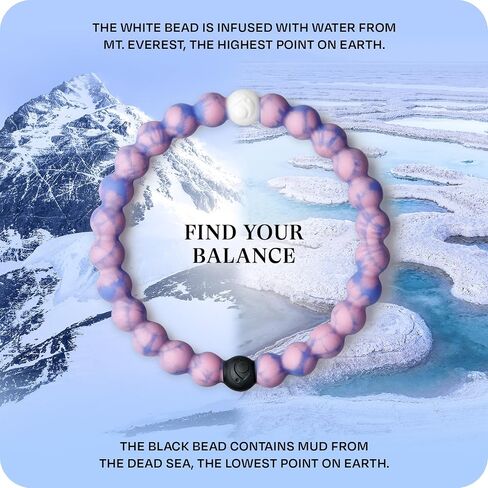 Lokai Silicone Beaded Bracelets for Women & Men, Mako Shark (Extra Large) - Stylish Jewelry Fashion Bead Bracelet with Black & White Beads - Ring Bangle Slide-On Style Over Wrist for Comfortable Fit in Saudi Arabia