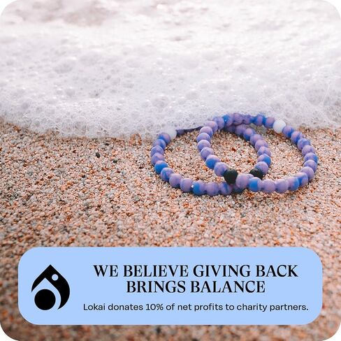 Lokai Silicone Beaded Bracelets for Women & Men, Mako Shark (Extra Large) - Stylish Jewelry Fashion Bead Bracelet with Black & White Beads - Ring Bangle Slide-On Style Over Wrist for Comfortable Fit in Saudi Arabia
