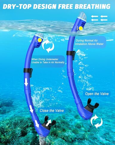 Snorkeling Gear for Adults, Snorkel Mask Set 180° Panoramic View Snorkel Gear, 100% Food-Grade Silicone Anti-Fog Anti-Leak Dry Top Diving Mask for Snorkeling Swimming Scuba Diving in Saudi Arabia
