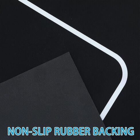Motorcycle Mat 78 x 31 Inch Garage Floor Mat Non Slip Oil Absorbent Pad Track Rug Washable Parking Mats Rubber Backing Layer Protects Floor from Spills Drips Splash and Stain (Black, Orange) in Saudi Arabia