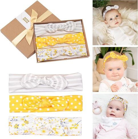 8 Pcs Baby Girl Headband Stretchy Bows Headbands Knot Hairbands Bow Handmade Soft Headband with Bow Newborns Infants Toddlers Baby Headband for Baby Girl Hair Accessories in Saudi Arabia