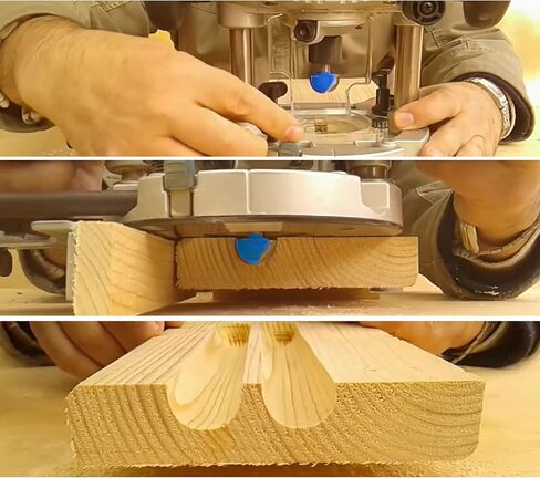 1/4 Inch Shank Cove Box Router Bit - 5/8" 3/4" 7/8" 1" Cutting Diameter Solid Carbide Double Flute Core Box Round Nose Woodworking Tool 4 Pcs by ROOCBIT in Saudi Arabia