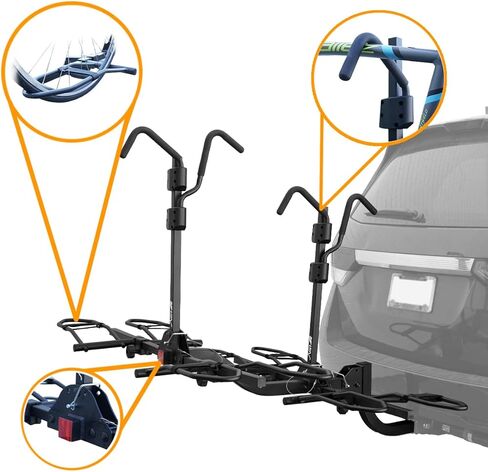 BV Bike Bicycle Hitch Mount Rack Carrier for Car Truck SUV for Standard Bikes, E-Bike, Fat Tire Bikes - Tray Style Smart Tilting Design (E-Bike/Fat Tire 2 Bike) in Kuwait