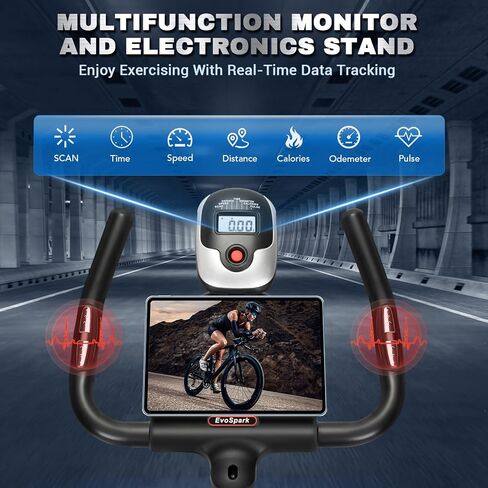 دراجة تمرين، مقاومة مغناطيسية قابلة للتعديل، دراجة داخلية بحزام صامت للغاية للتمرين المنزلي، دراجة ثابتة بسعة وزن 350 رطل، وسادة مقعد مريحة، شاشة LCD in Kuwait