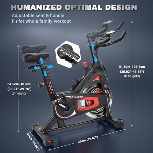 دراجة تمرين، مقاومة مغناطيسية قابلة للتعديل، دراجة داخلية بحزام صامت للغاية للتمرين المنزلي، دراجة ثابتة بسعة وزن 350 رطل، وسادة مقعد مريحة، شاشة LCD in Kuwait