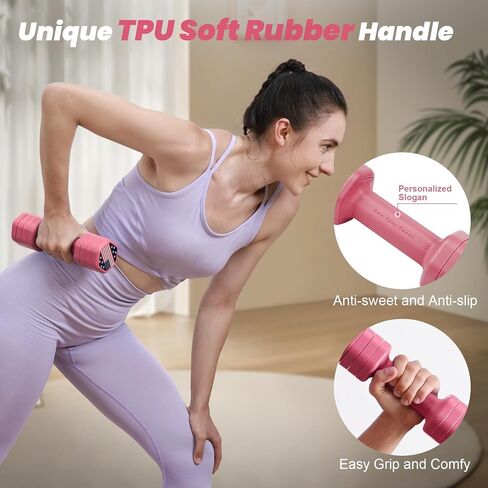 Adjustable Dumbbell Set of 2, 4 in 1 Hand Weights for Women at Home, 5 lb Weights Dumbbells Set of 2, Each 2lb 3lb 4lb 5lb with TPU Soft Rubber Handle for Home Gym Exercise Training, Black in Saudi Arabia