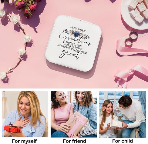 JRTW Travel Jewelry Case, Mothers Day Gifts for Grandma, Jewelry Boxes for Women, Travel Jewelry Organizer Gifts for Grandma, Travel Jewelry Box for Earrings Necklace Ring Box, Travel Gift for Babcia in Saudi Arabia