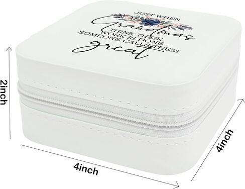 JRTW Travel Jewelry Case, Mothers Day Gifts for Grandma, Jewelry Boxes for Women, Travel Jewelry Organizer Gifts for Grandma, Travel Jewelry Box for Earrings Necklace Ring Box, Travel Gift for Babcia in Saudi Arabia
