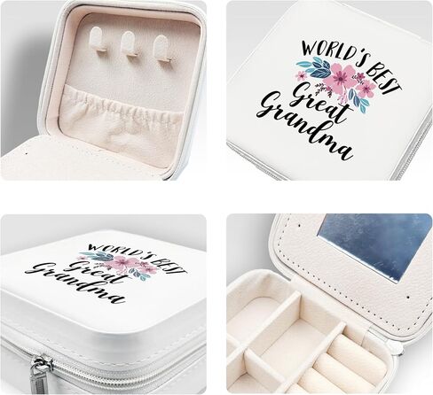 JRTW Travel Jewelry Case, Mothers Day Gifts for Grandma, Jewelry Boxes for Women, Travel Jewelry Organizer Gifts for Grandma, Travel Jewelry Box for Earrings Necklace Ring Box, Travel Gift for Babcia in Saudi Arabia