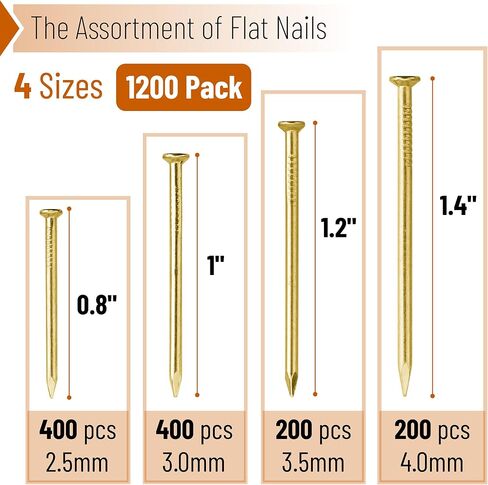 Mr. Pen- Nail Assortment Kit, 400 PCS, 6 Sizes, Silver, Small Nails for Hanging Pictures, Finishing Nails, Wall Nails for Hanging, Pin Nails, Hardware Nails, Assorted Nails, Galvanized Nails in Saudi Arabia