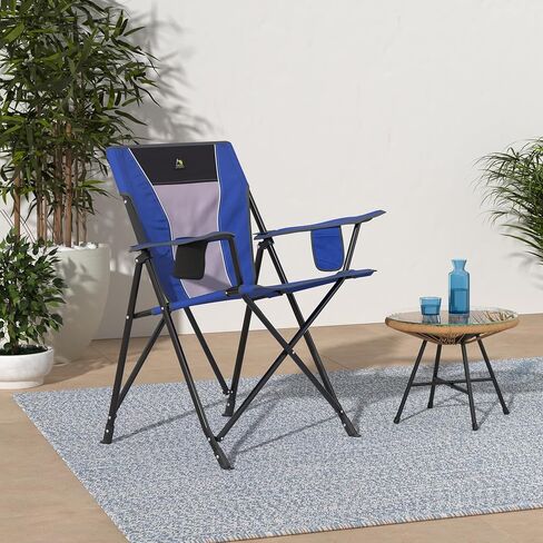 كرسي التخييم جي سي آي كومفورت برو للتخييم في الهواء الطلق | كرسي قابل للطي مع مساند للذراعين متينة وحامل مشروبات وحقيبة حمل محمولة - رمادي بيوتر منقط in Kuwait
