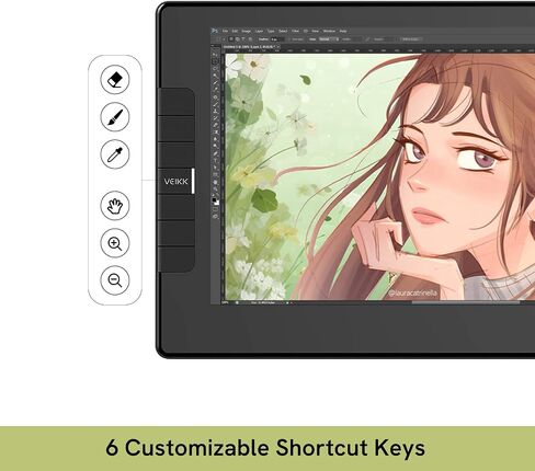 تابلت رسم VEIKK VK1200 V3 مع شاشة، شاشة قلم رسم رسومات مغلفة بالكامل مقاس 11.6 بوصة، حساسية ضغط 8192، مع حامل واحد، قلمين وقفاز واحد in Kuwait